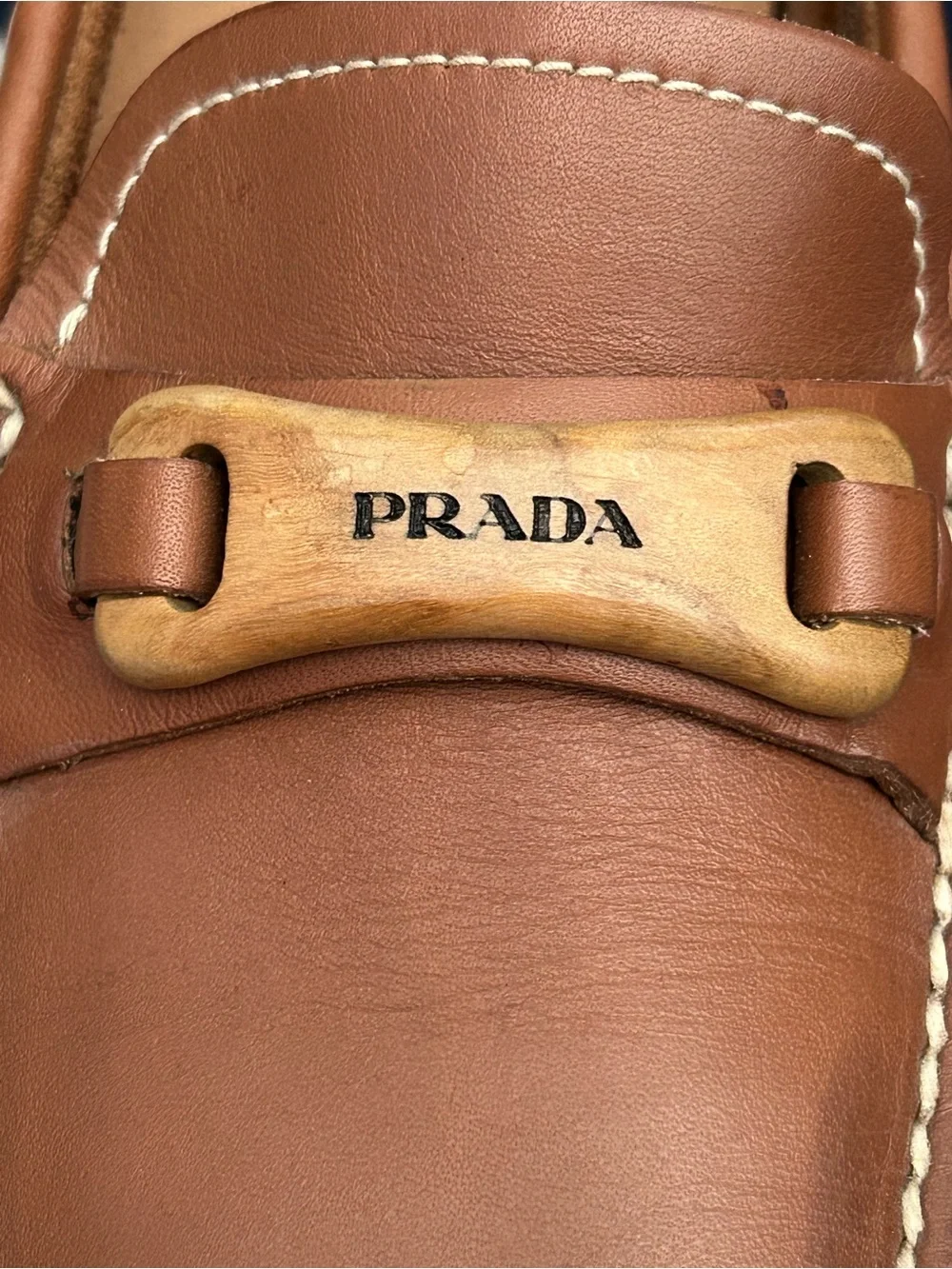 Rare Prada Men's Brown Leather Driving Loafers